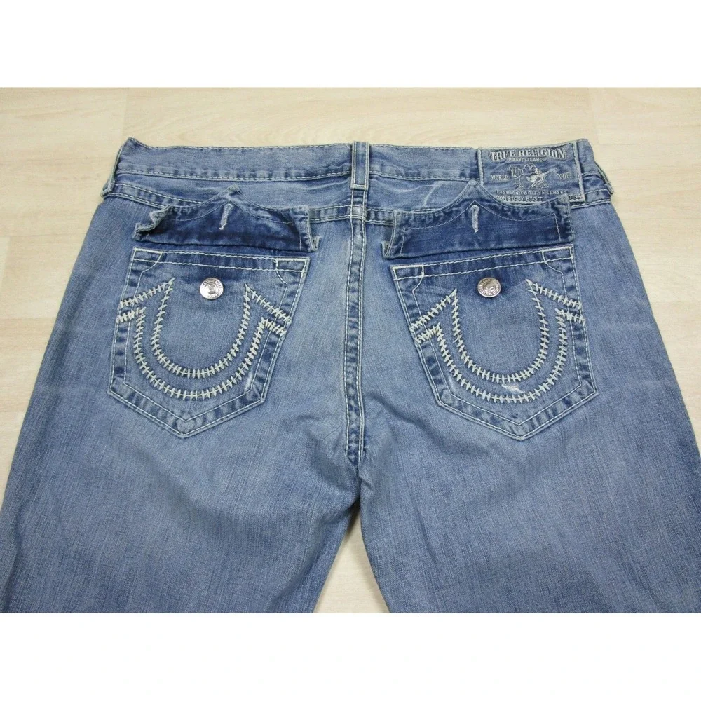 True Religion Men's Designer Jeans‎ - Ricky Big T USA Straight 42x33 Flap